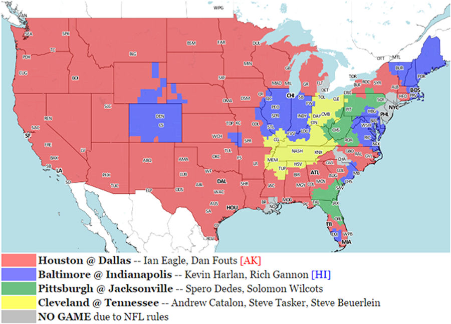 Your NFL Week 5 Viewing Maps
