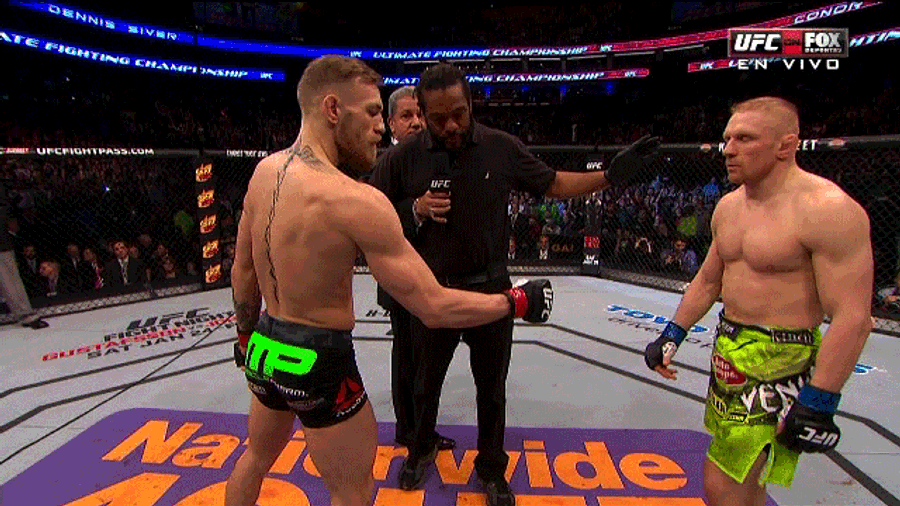 Conor McGregor Flips Dennis Siver The Bird