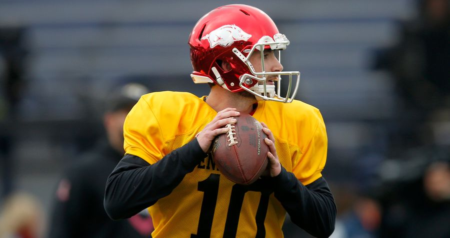 Arkansas QB Trying To Stretch His Lil&#39; Baby Hands In Order To Boost Draft Stock