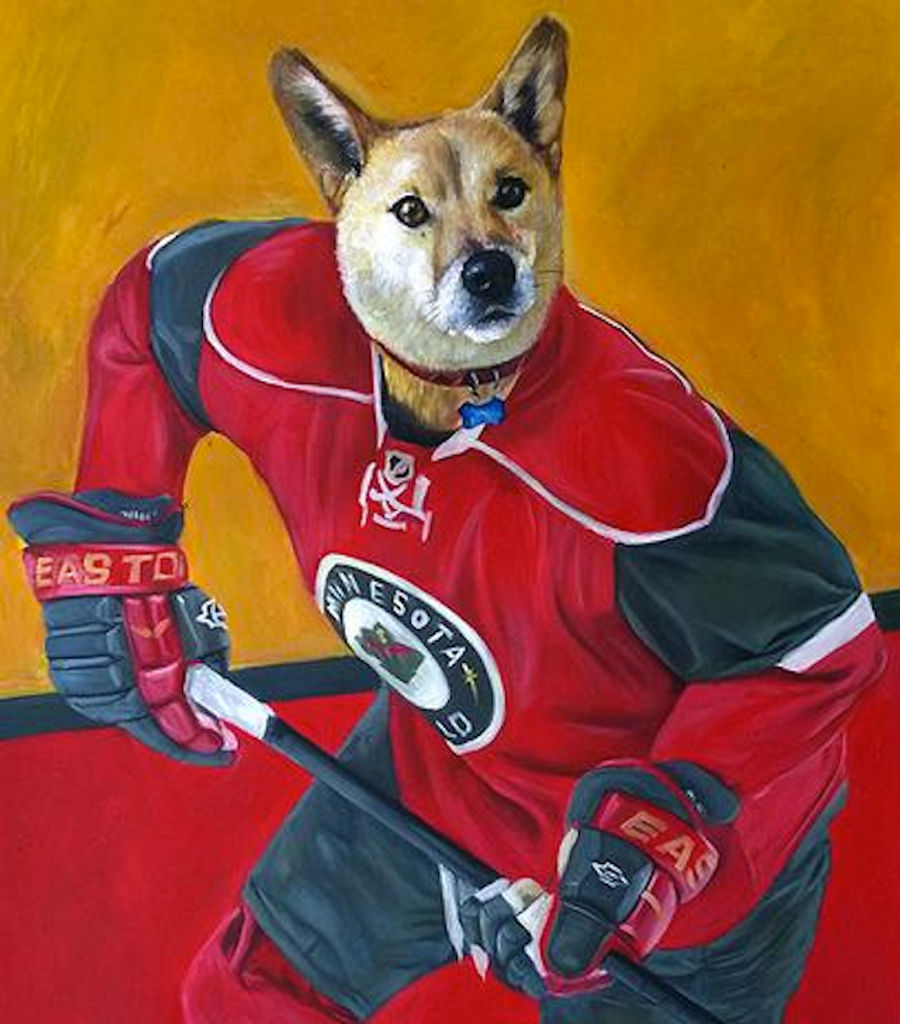 Minnesota Wild Fans Get Custom Portrait Of Their Dog As A Hockey Player