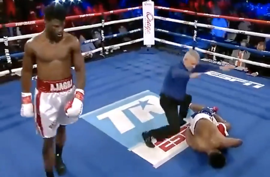 Efe Ajagba puts opponent to sleep faster than an 84-year-old sipping NyQuil