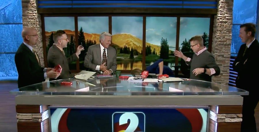 News Anchor Eats Spicy Chip, Drinks Coffee, Barfs