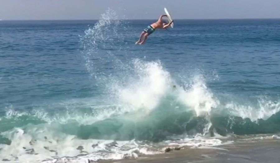 Skimboarder Gets Super Rad