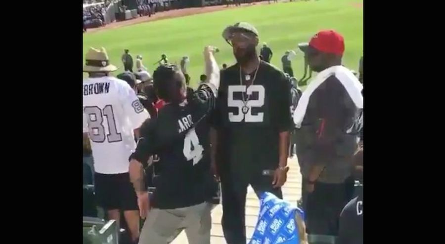 Raiders Fan Knocks Out Raiders Fan In Extremely Slow Fight