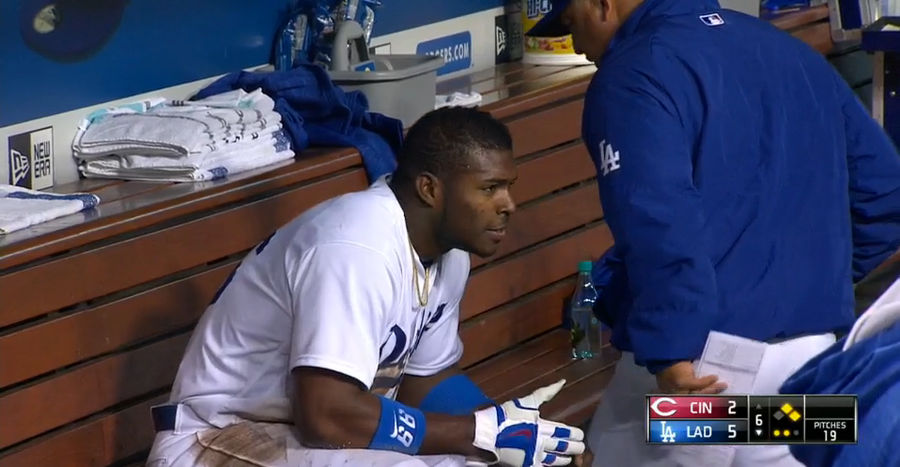 Yasiel Puig Admires Single, Gets Benched