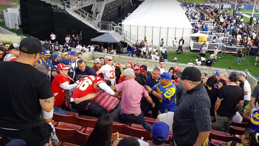Chiefs Fans Viciously Brawl, Ignore Security At Rams Game