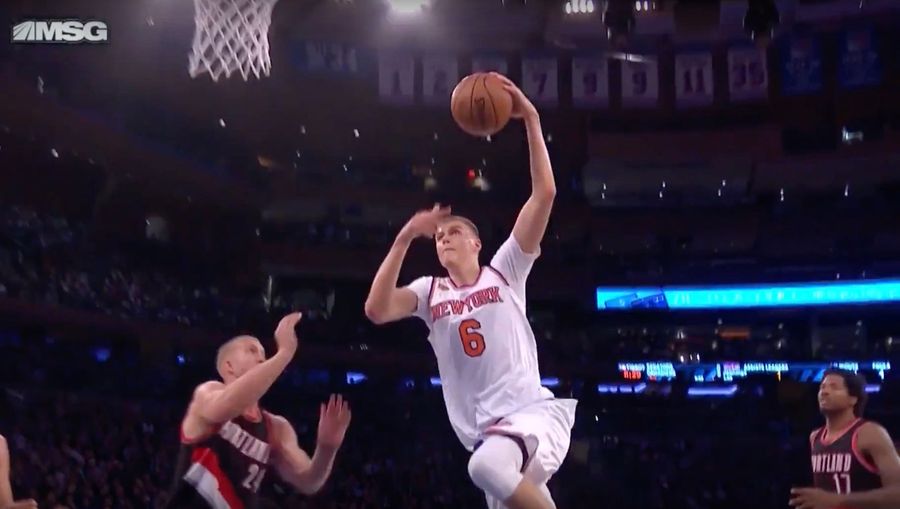 King Kristaps Dunked On A Plumlee