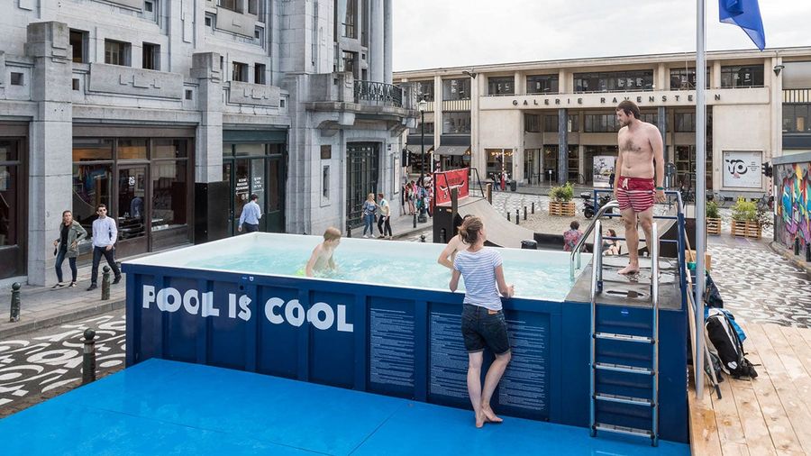 A Trip To The Only Outdoor Public Pool In Brussels, Which Is In A Dumpster