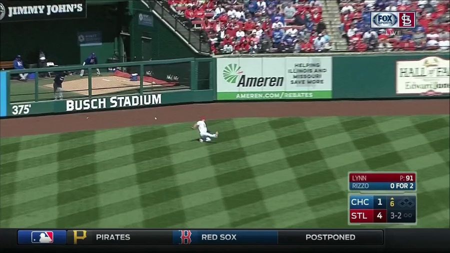 Matt Adams Defeated By Fly Ball