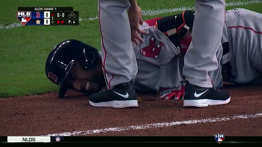 Eduardo Nuñez Carried Off Field After Going Down Running To First Base