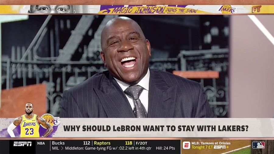 Magic Johnson Visits <i>First Take</i>, Talks A Whole Bunch Of Shit About Lakers GM Rob Pelinka