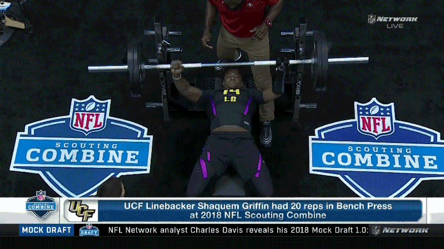 One-Handed Linebacker Shaquem Griffin Has No Problem With The Bench Press<em></em>