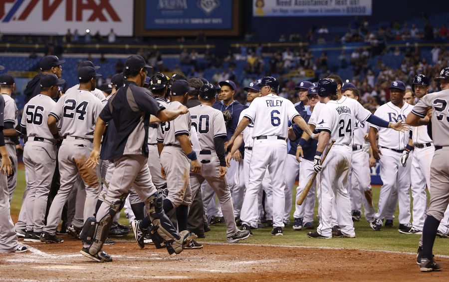 Rays Gift Derek Jeter A Kayak, Fastball To The Hand; Benches Clear