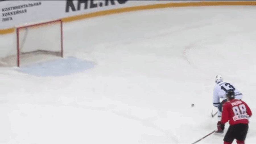 KHL Guy Totally Biffs Empty Net