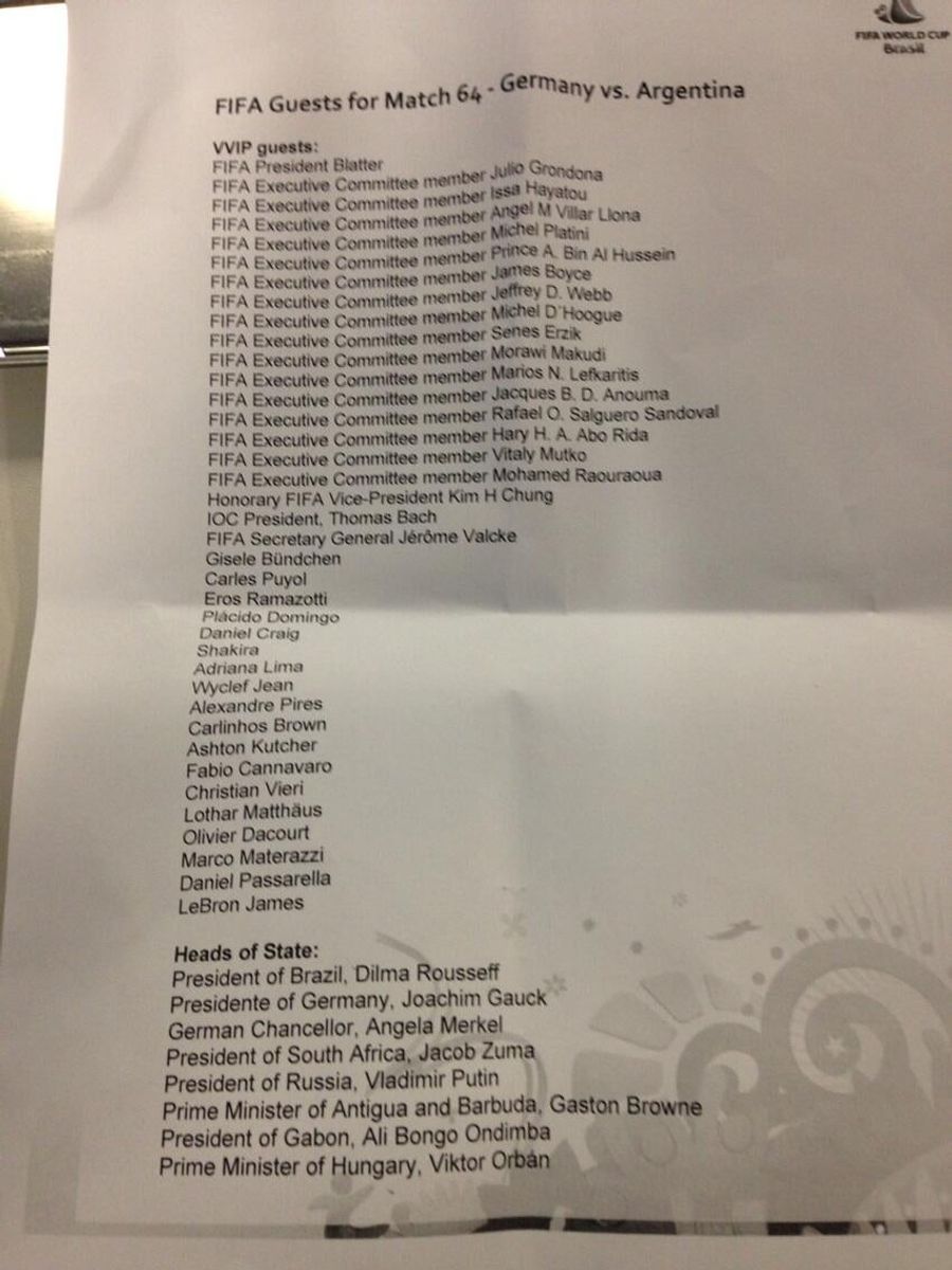 The Guest List For The World Cup Final Was Pretty Ridiculous