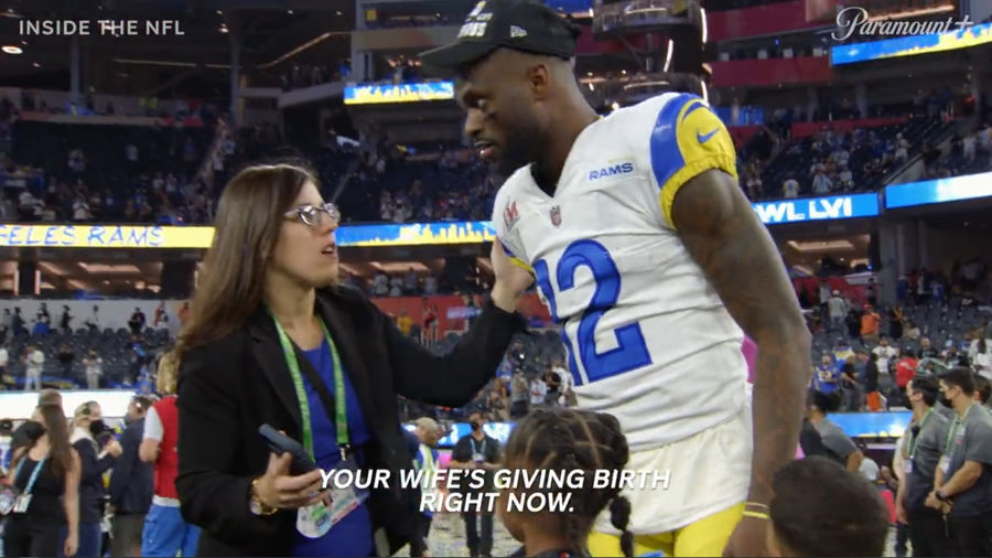 Odell Beckham wasn’t the only Ram expecting a newborn during the Super Bowl