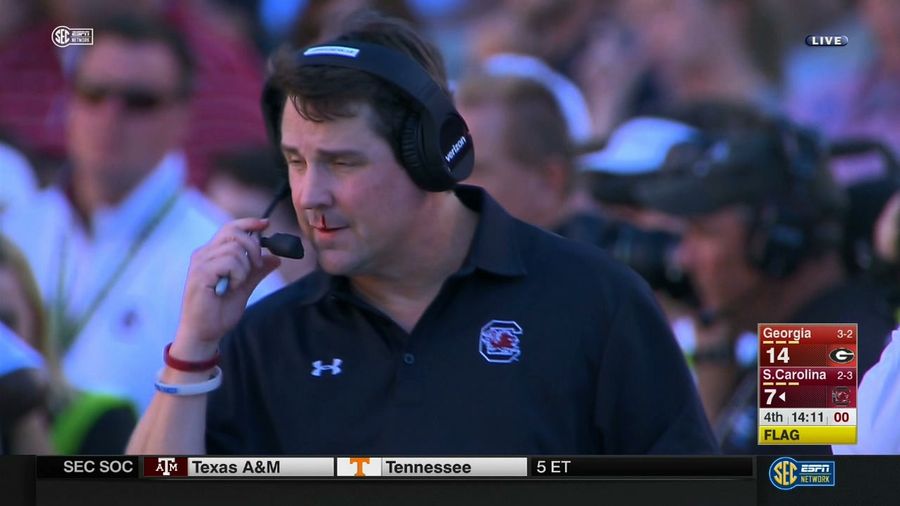 Will Muschamp Is Bleeding For Some Reason