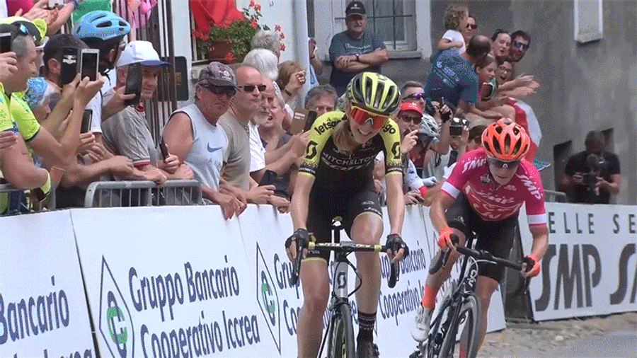 Cyclist Lets Up Right Before The Finish Line, Loses