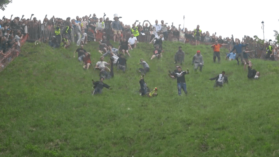 The People Fell Down The Hill Chasing The Cheese Again