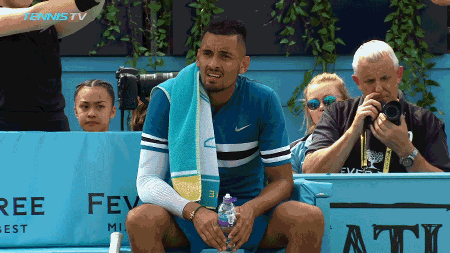 Nick Kyrgios Got Fined €15,000 For Pretending To Jerk Off With A Water Bottle