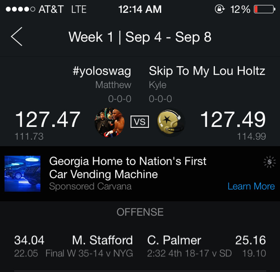 Poor Bastard Loses Fantasy Matchup On Last-Second QB Kneeldown