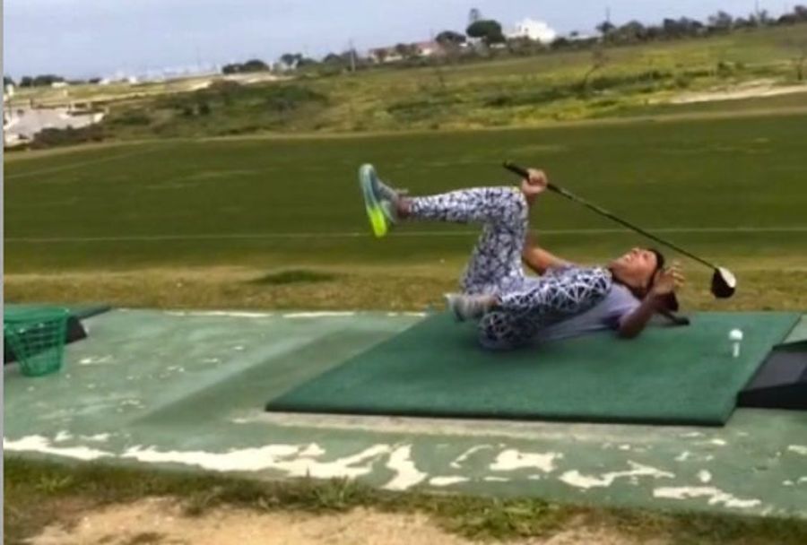 Sydney Leroux Attempts <i>Happy Gilmore</i> Drive, Eats It