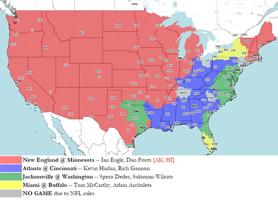 Your NFL Week 2 Viewing Maps