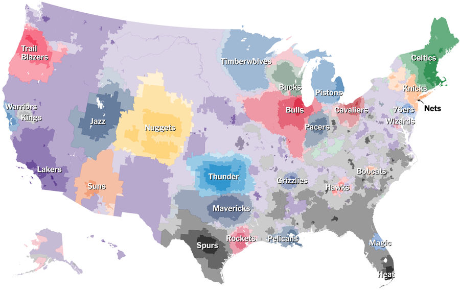Which NBA Teams Does Your Town Root For?