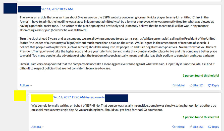 Here&#39;s What ESPN Employees Are Saying About The Jemele Hill Situation On Their Private Message Board [Update]
