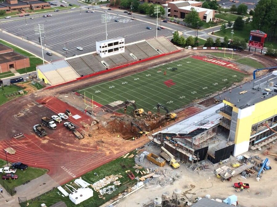 Giant Sinkhole Opens At Austin Peay's Football Stadium