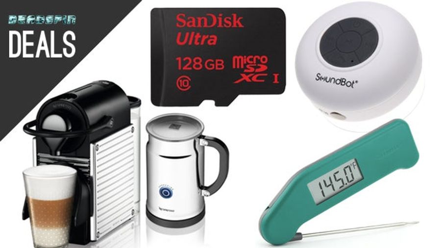 Deals: Tiny Nespresso Machine, Bluetooth Shower Speaker, Thermapen