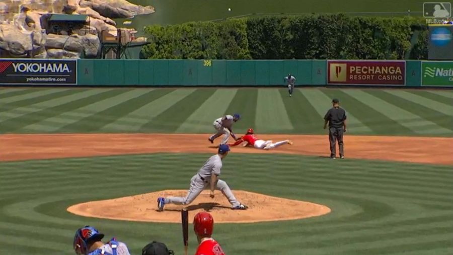 Elvis Andrus Tricked Cameron Maybin Out Of An Extra Base With A Slick Little Fake Tag
