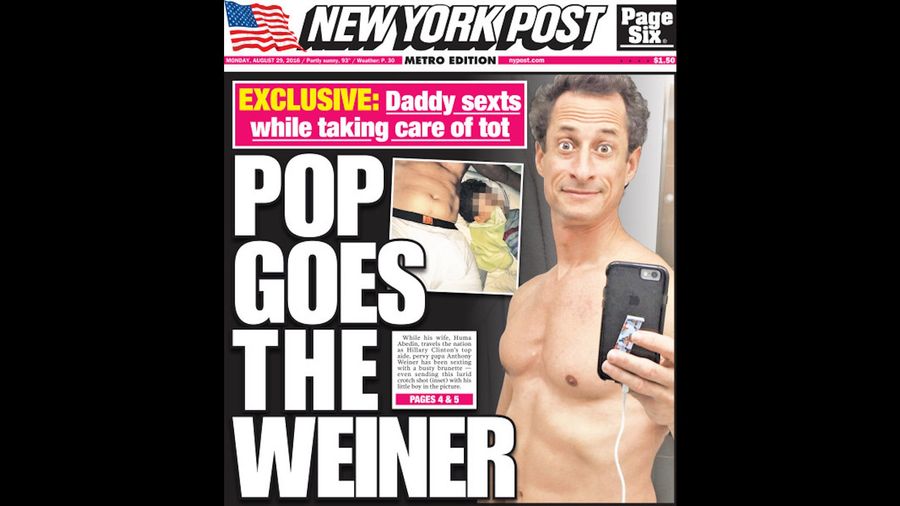Report: Anthony Weiner Has Once Again Sent The Grossest Possible Sexts And Dong Pics