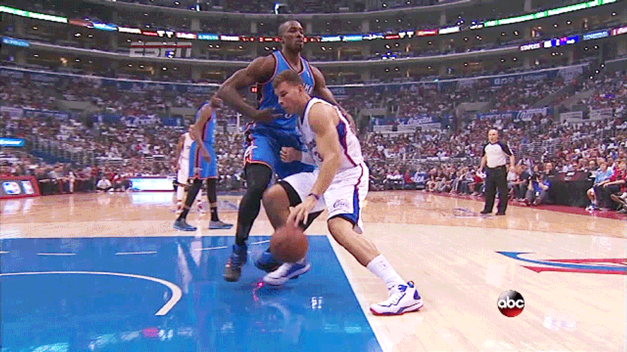 Blake Griffin Takes A Shot To The Dick, Courtesy Of Serge Ibaka