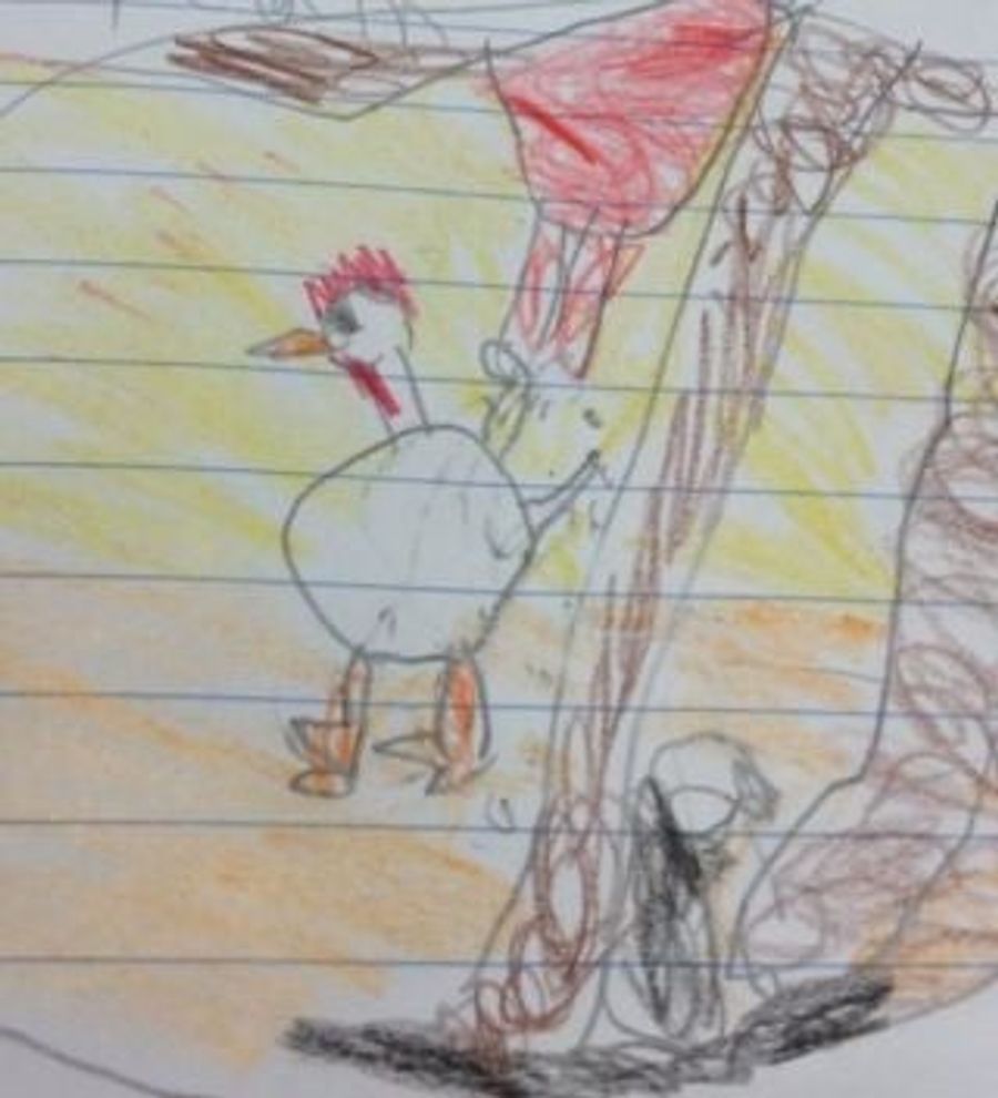 Here Is A Third-Grader&#39;s Drawing Of A Chicken Jerking Off A Horse
