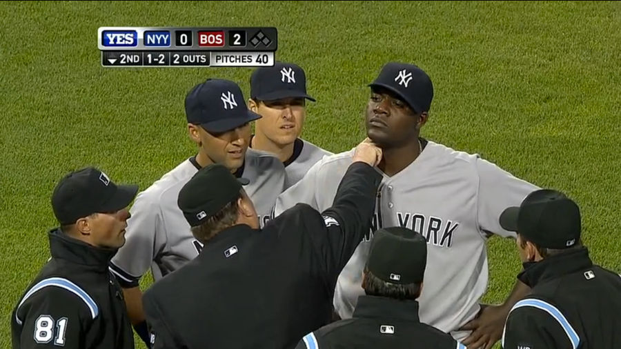Michael Pineda Again Isn&#39;t Discreet About His Pine Tar, Gets Ejected