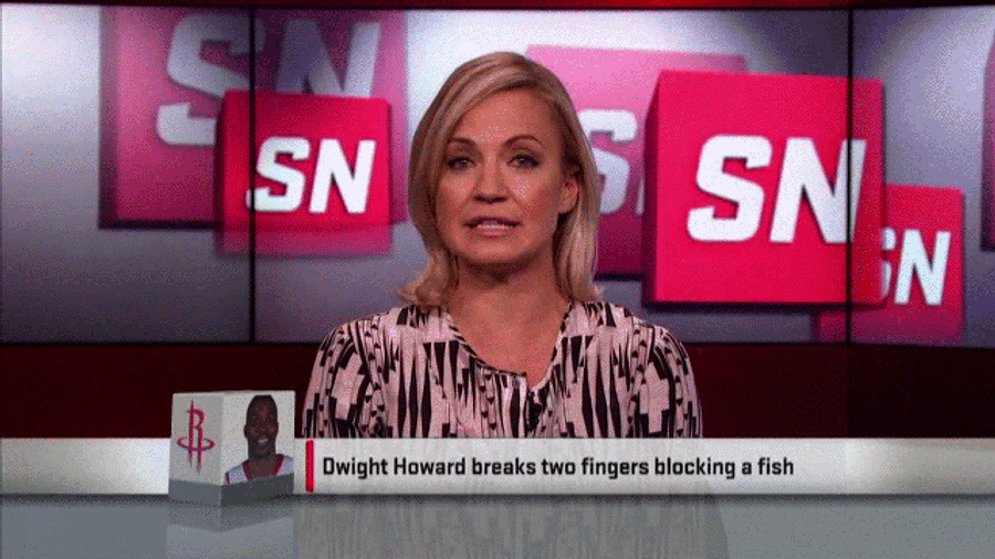 Michelle Beadle Takes A Salmon To The Face