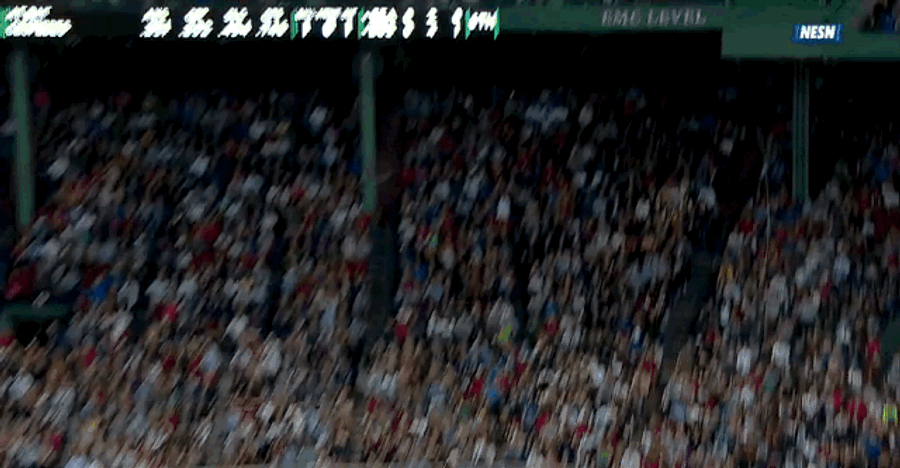 Red Sox Fan Dives Across His Row For Foul Ball, Doesn't Get It