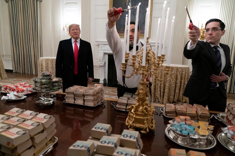This Dude Really Served Clemson Boxed-Up Fast Food On A Bunch Of Fancy Trays
