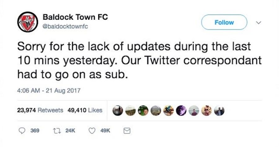 Live-Tweeting Of Soccer Match Interrupted When Social Media Manager Subbed Into Game