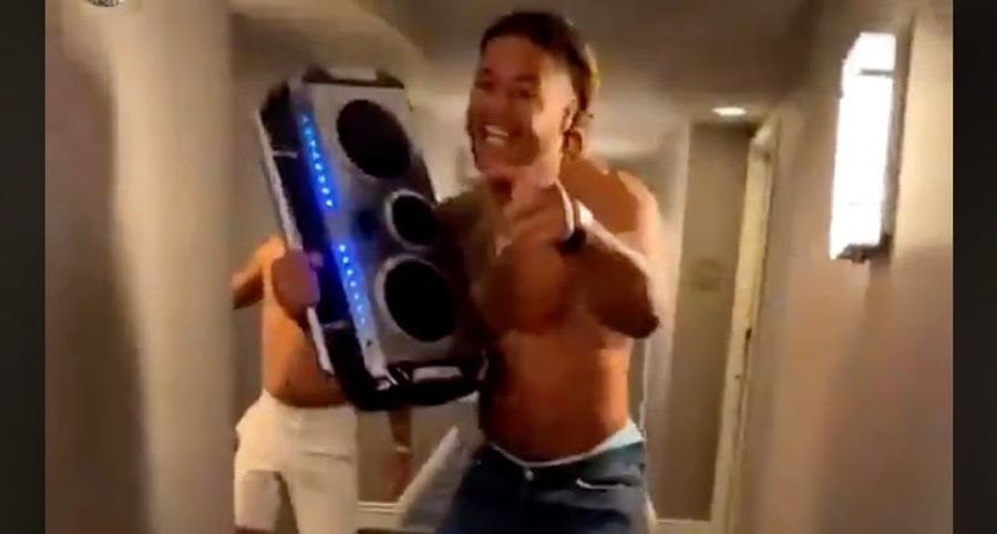 Chase Young makes boombox speaker look like walkie-talkie
