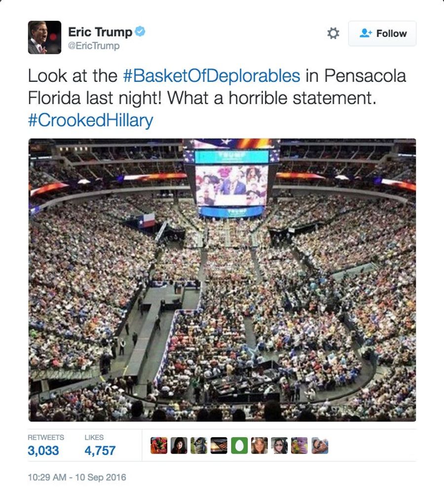 Eric Trump Tweets Out Fake Photo Of Rally