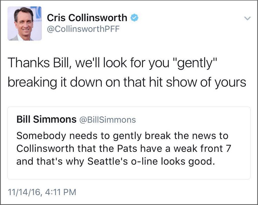 Cris Collinsworth Dunks All Over Bill Simmons On Twitter, Then Deletes It