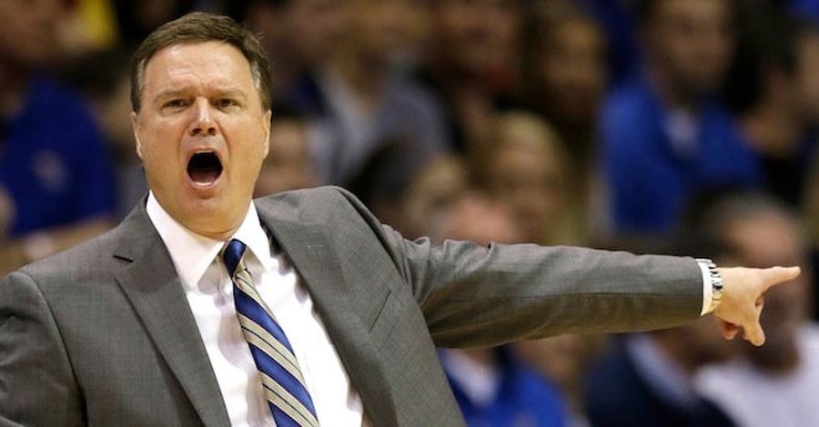 Bill Self Gets Crushed By Court-Stormers, Is Not Pleased