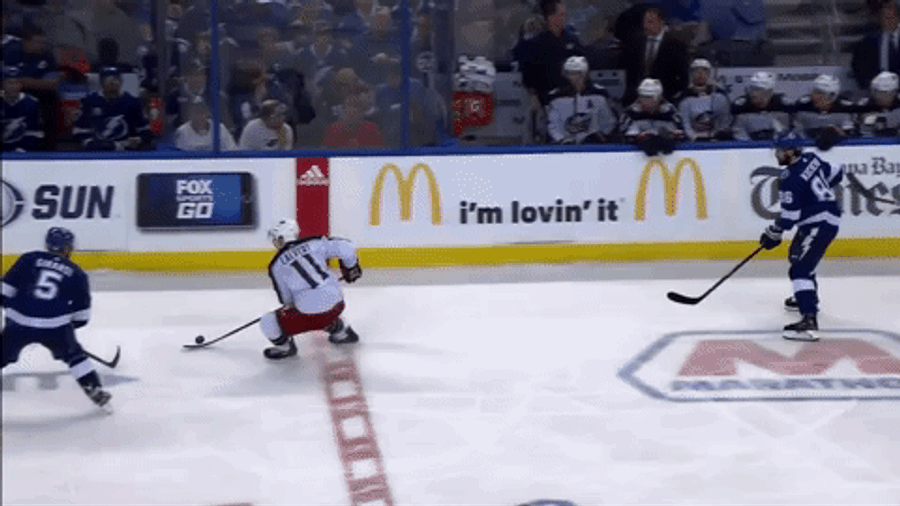 Dan Girardi Flattens Matt Calvert With Shoulder-To-Shoulder Check