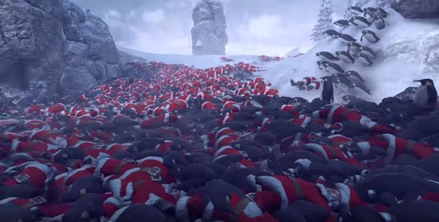 Hmmm, Yes, I Am Extremely Into This Game In Which 11,000 Penguins War With 4,000 Santas