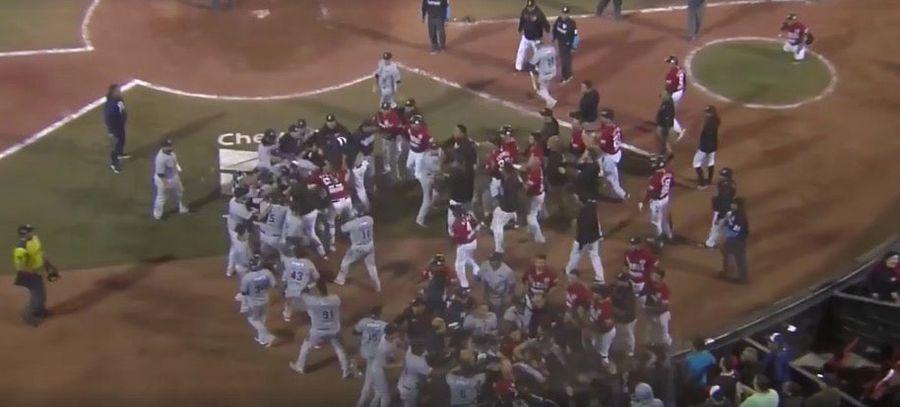 Mexican League Teams Brawl While Fans Throw Crap At Them