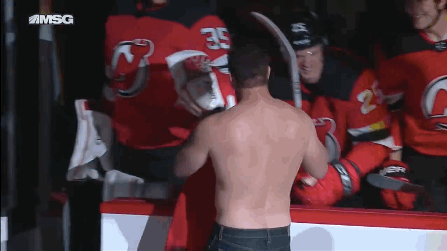 Patrick Warburton Pumps Up The Devils, Falls Down