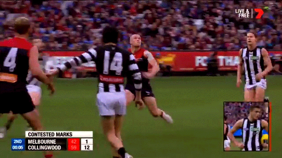 Australian Rules Football Player Uses His Opponent To Get Major Air<em></em>