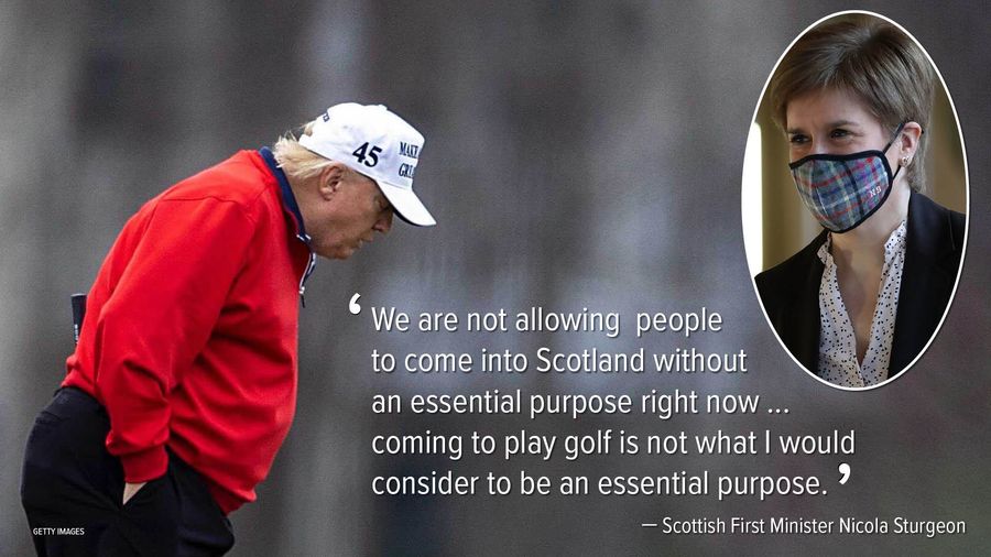 Scotland's top pol rips Trump’s reported golf trip as nonessential travel because, 'Duh!'